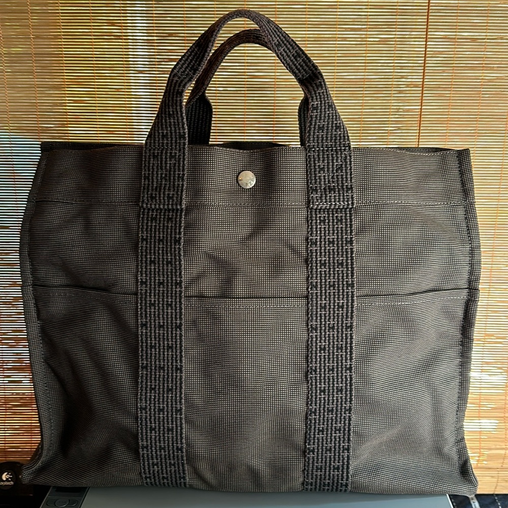 Hermes Toile Herline MM Canvas Tote - Like New